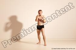 Underwear Martial art Man White Moving poses Slim Short Blond Dynamic poses Academic